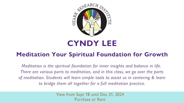 Cyndy Green - Meditation Your Spiritual Foundation