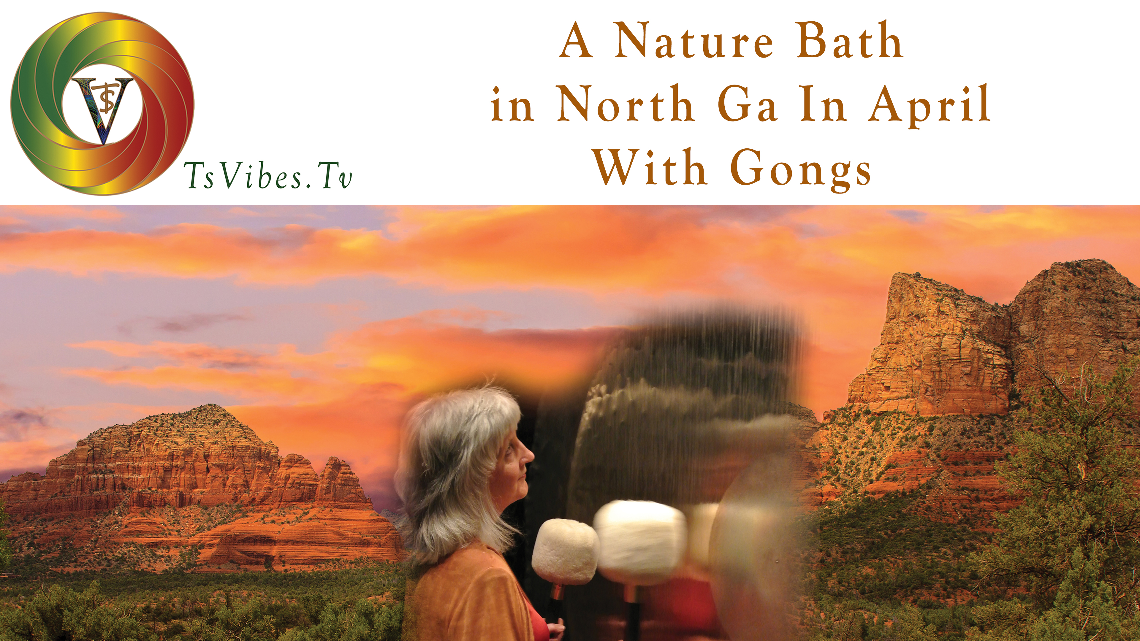 A Nature Bath in April with Gongs and Blossoms