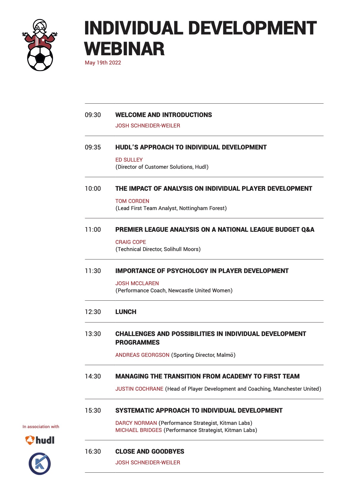 Individual Development Webinar Schedule