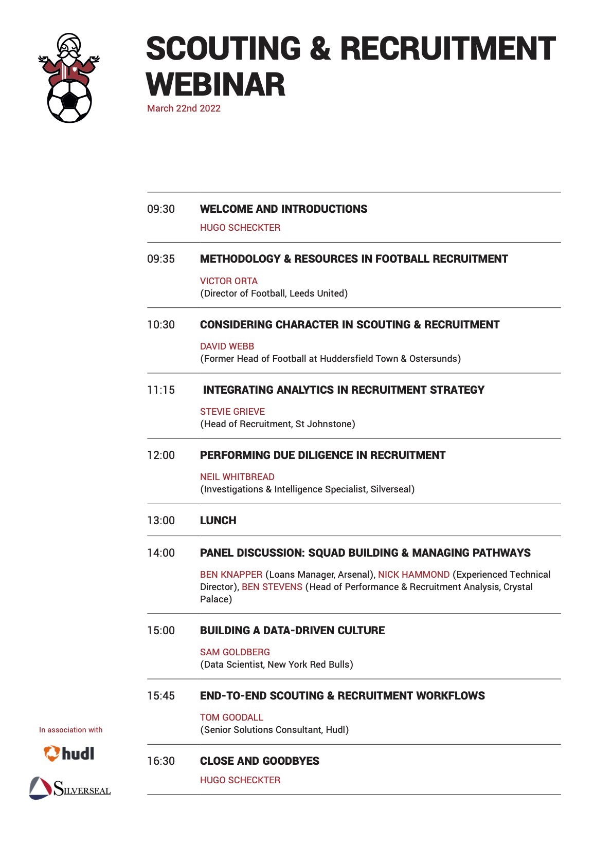 Schedule: Scouting & Recruitment Webinar