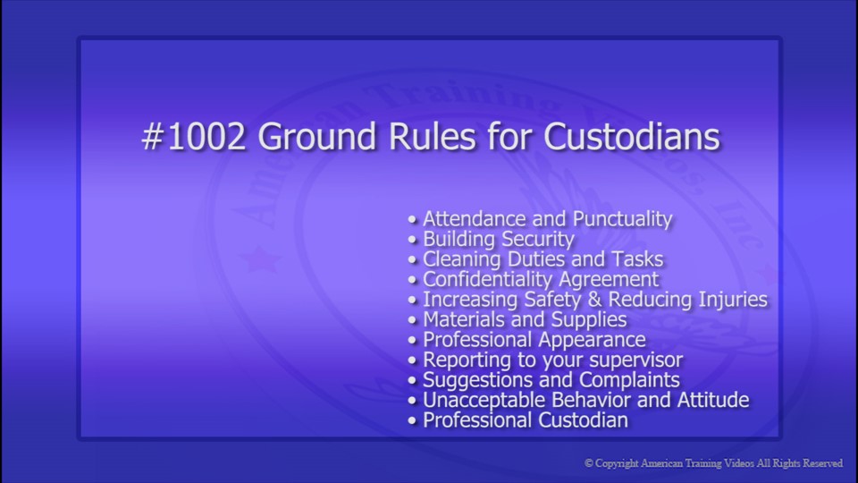 Ground rules for custodians - Short clips