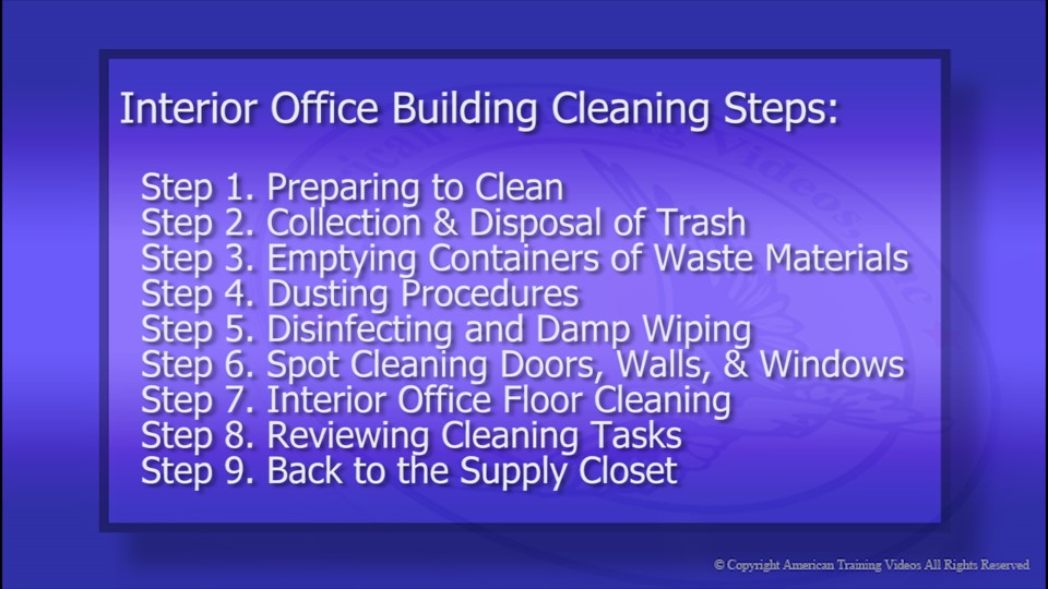 Interior Office Building Cleaning Steps