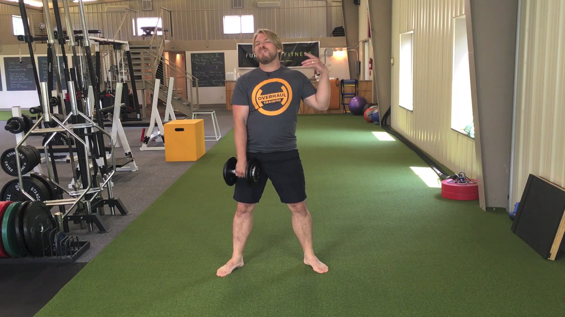 Single Arm Dumbbell Jump Shrug