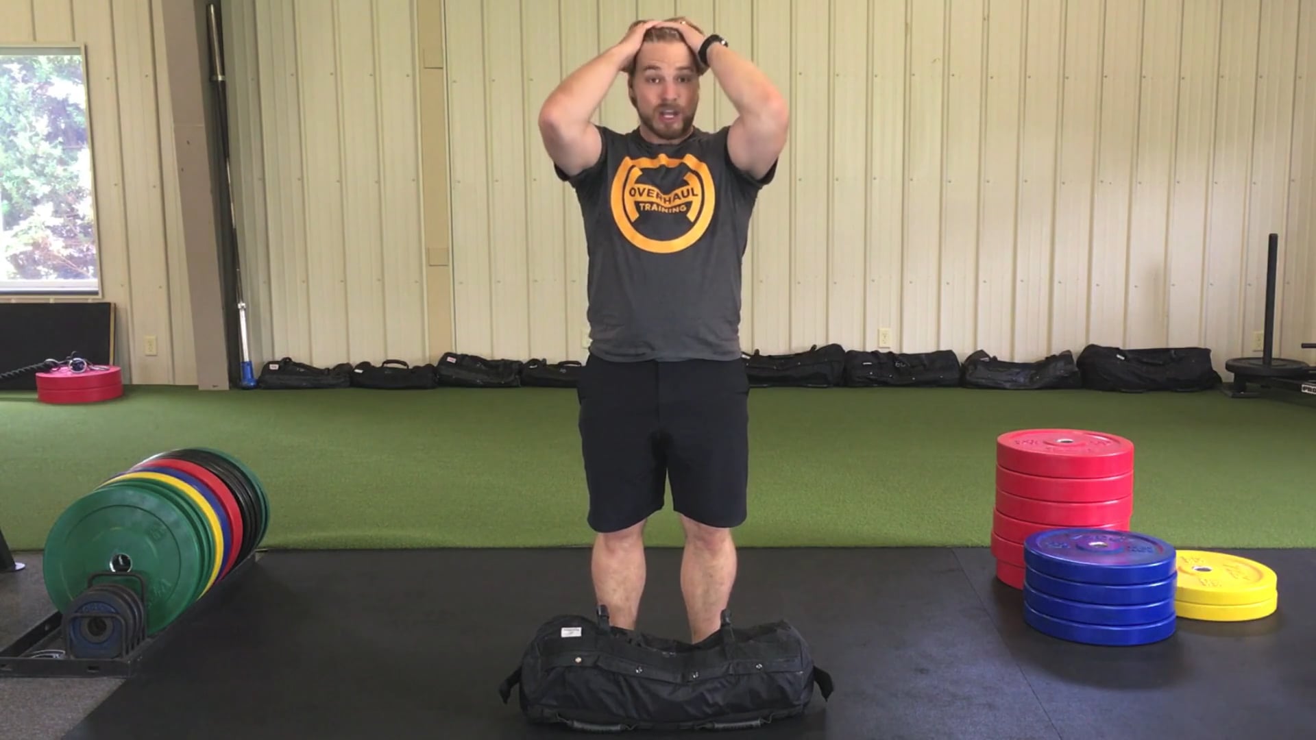Sandbag Jump Shrug