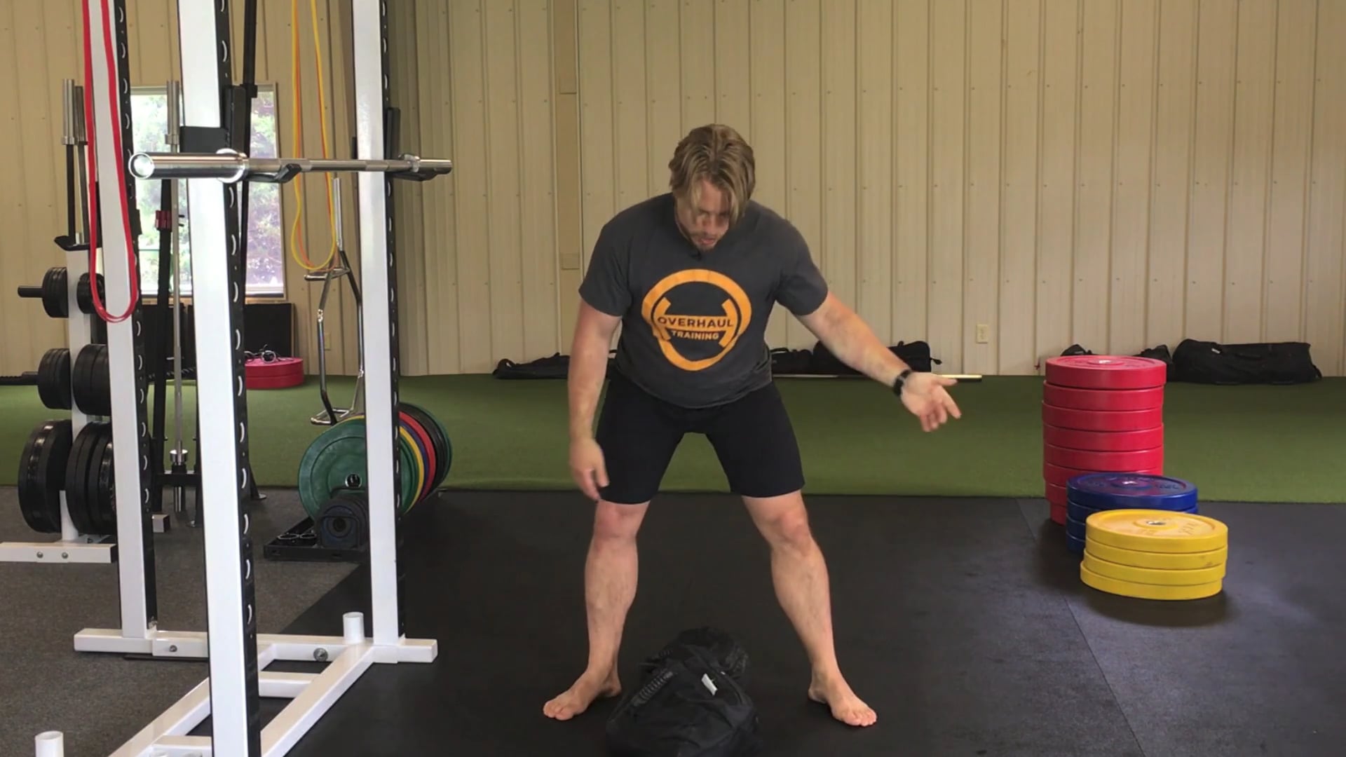 Bear Hug Squat with Sandbag