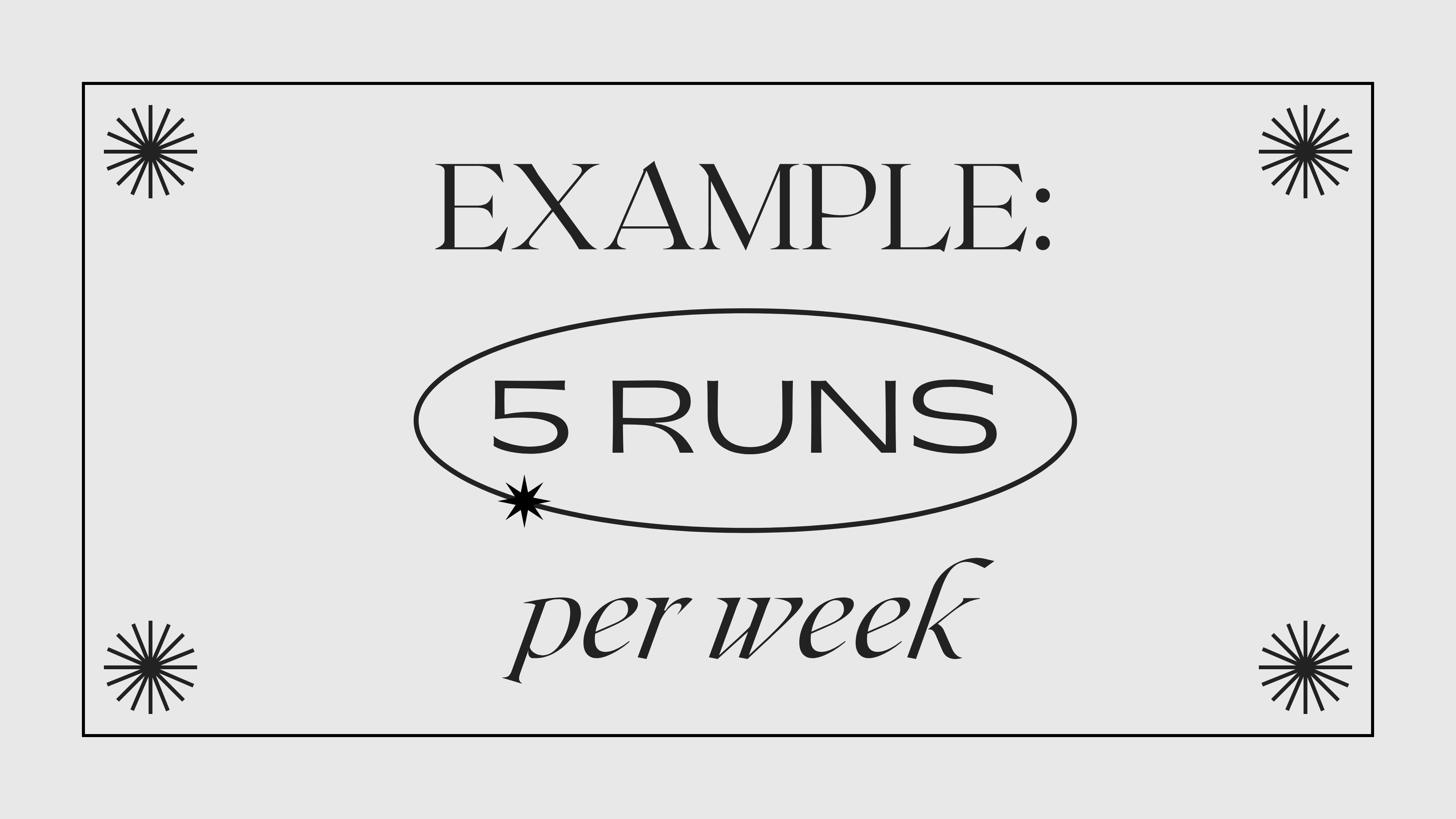 EXAMPLE: 5 RUNS PER WEEK