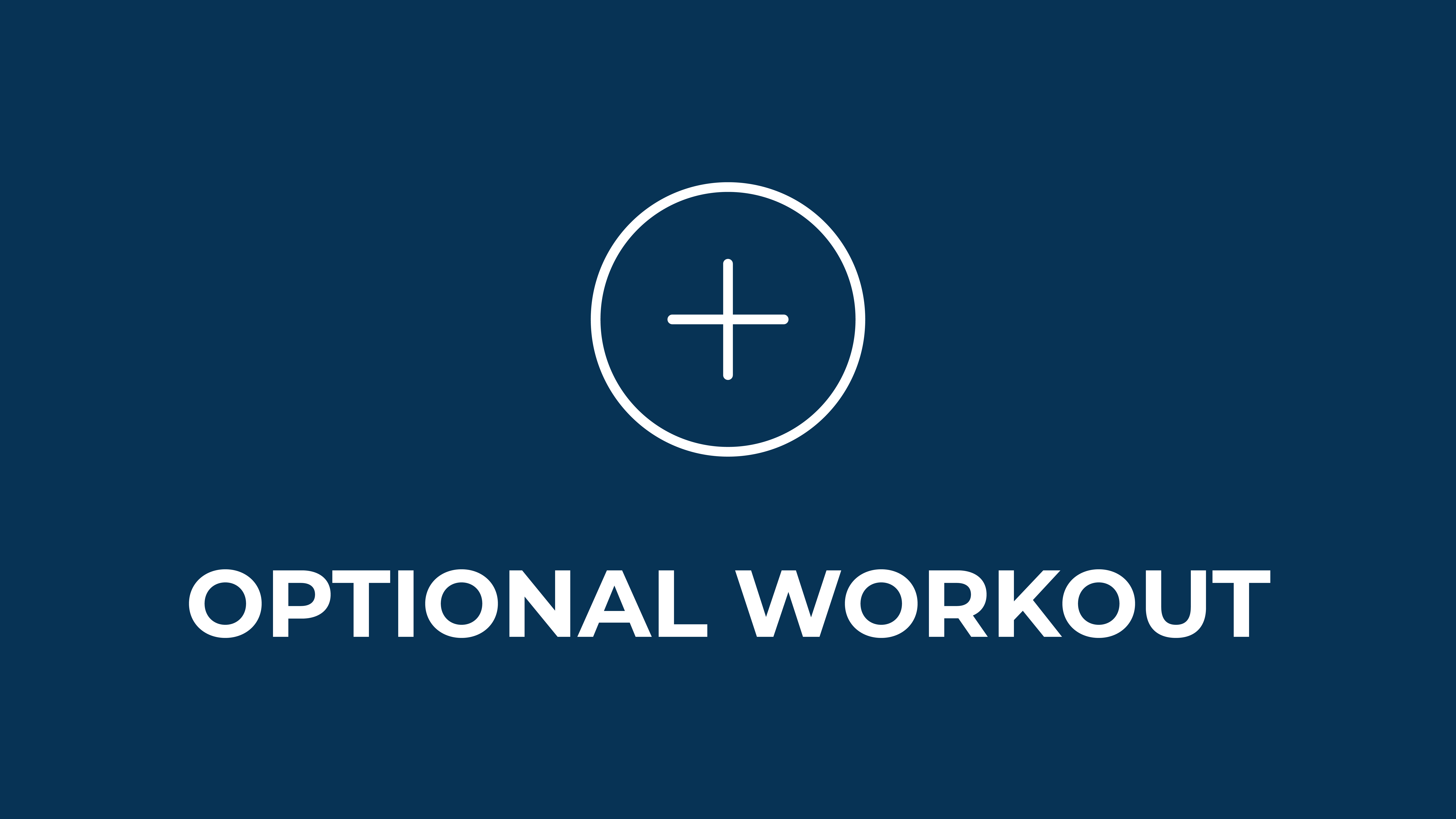 OPTIONAL WORKOUT