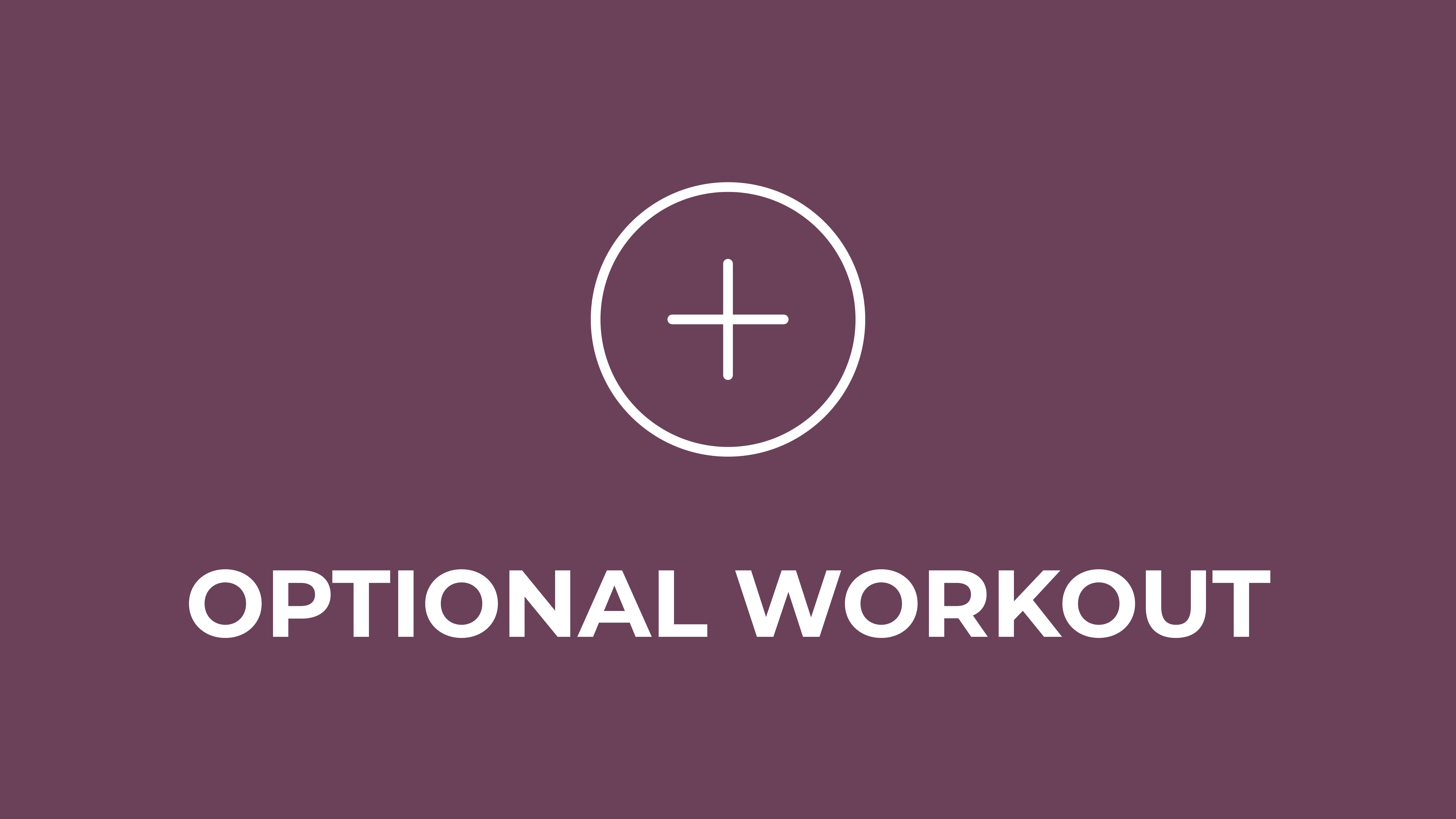 OPTIONAL WORKOUT