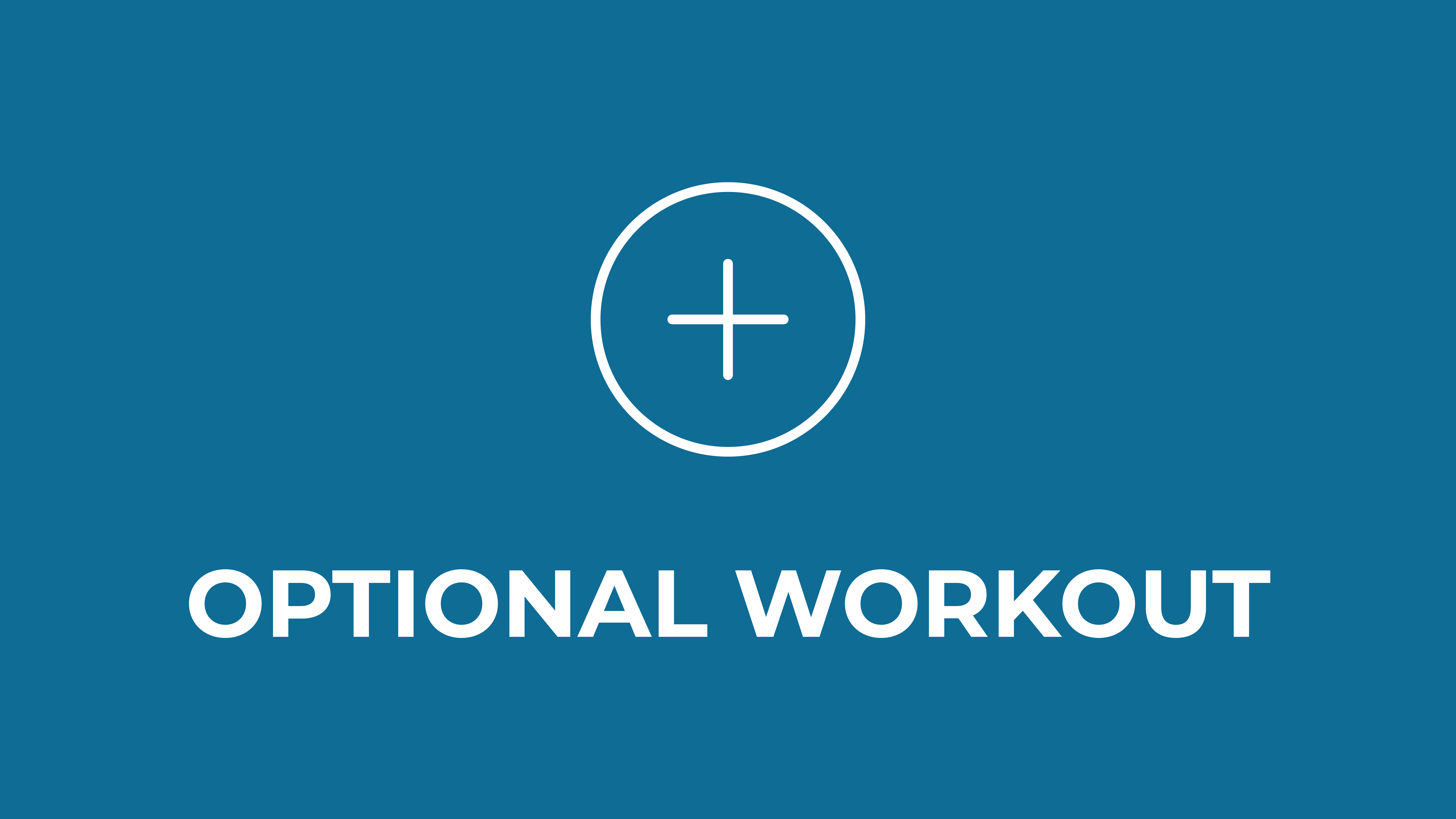 OPTIONAL WORKOUT