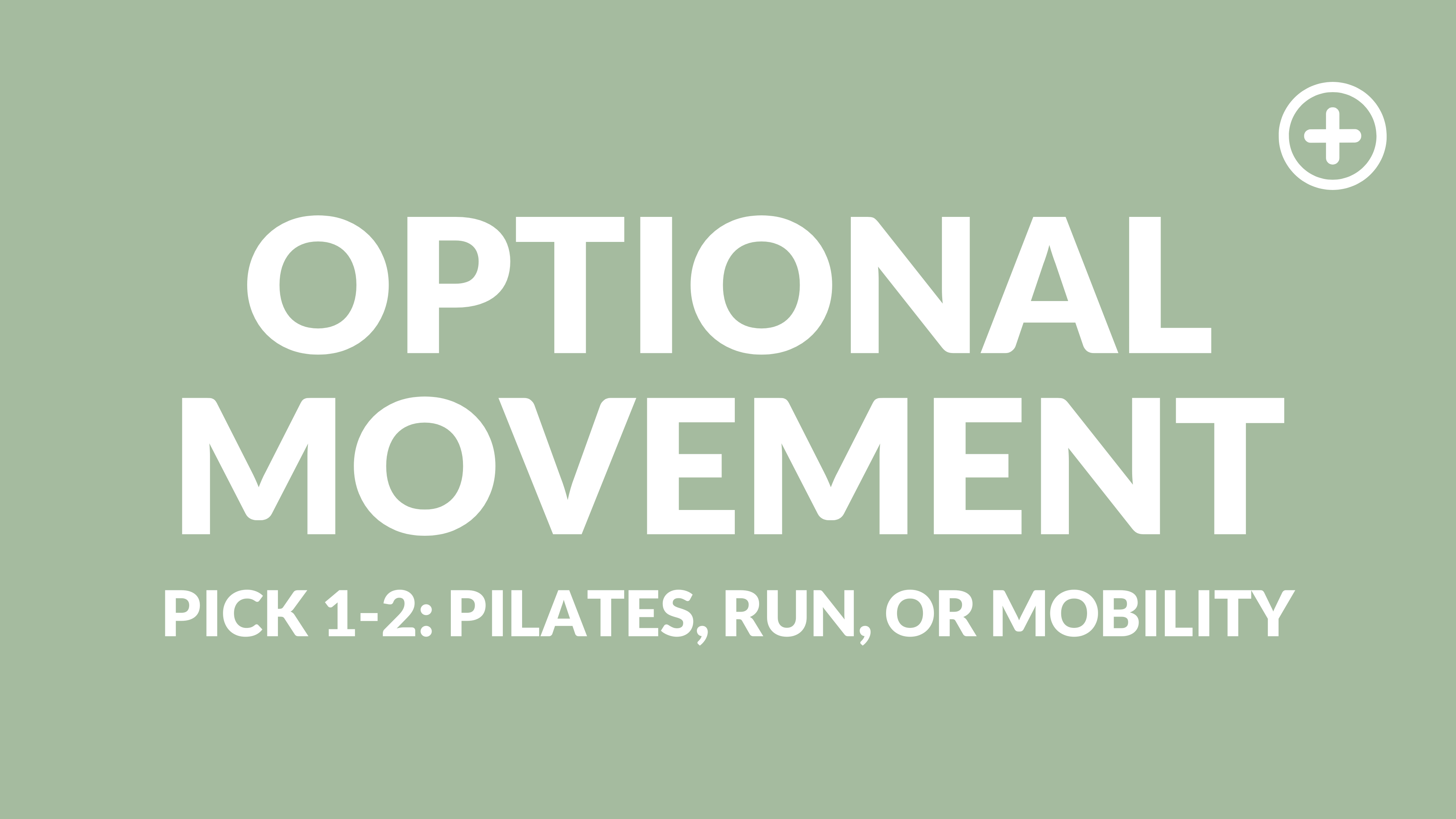 OPTIONAL MOVEMENT: PICK 1-2