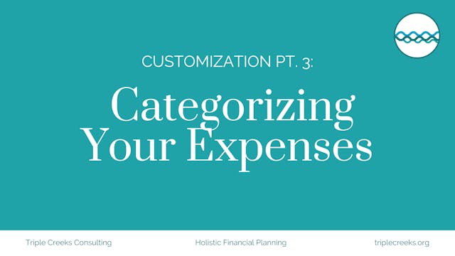 Customizing Part 3: Categorizing Your Expenses