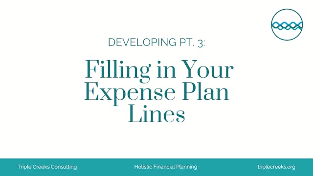 Developing Part 2: Filling in Your Income Plan Lines