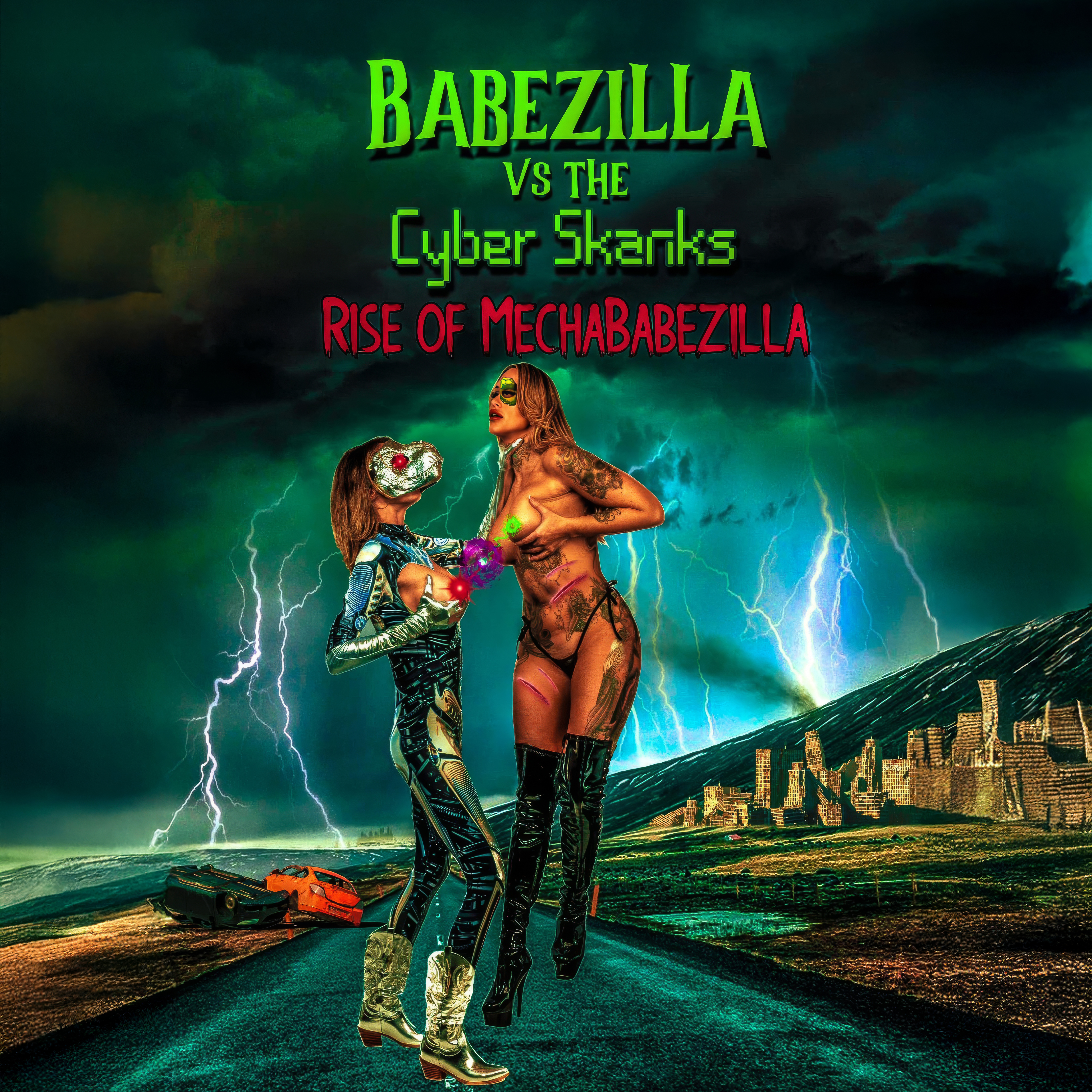 Babezilla vs Cyber Skanks Rise of MechaBabezilla