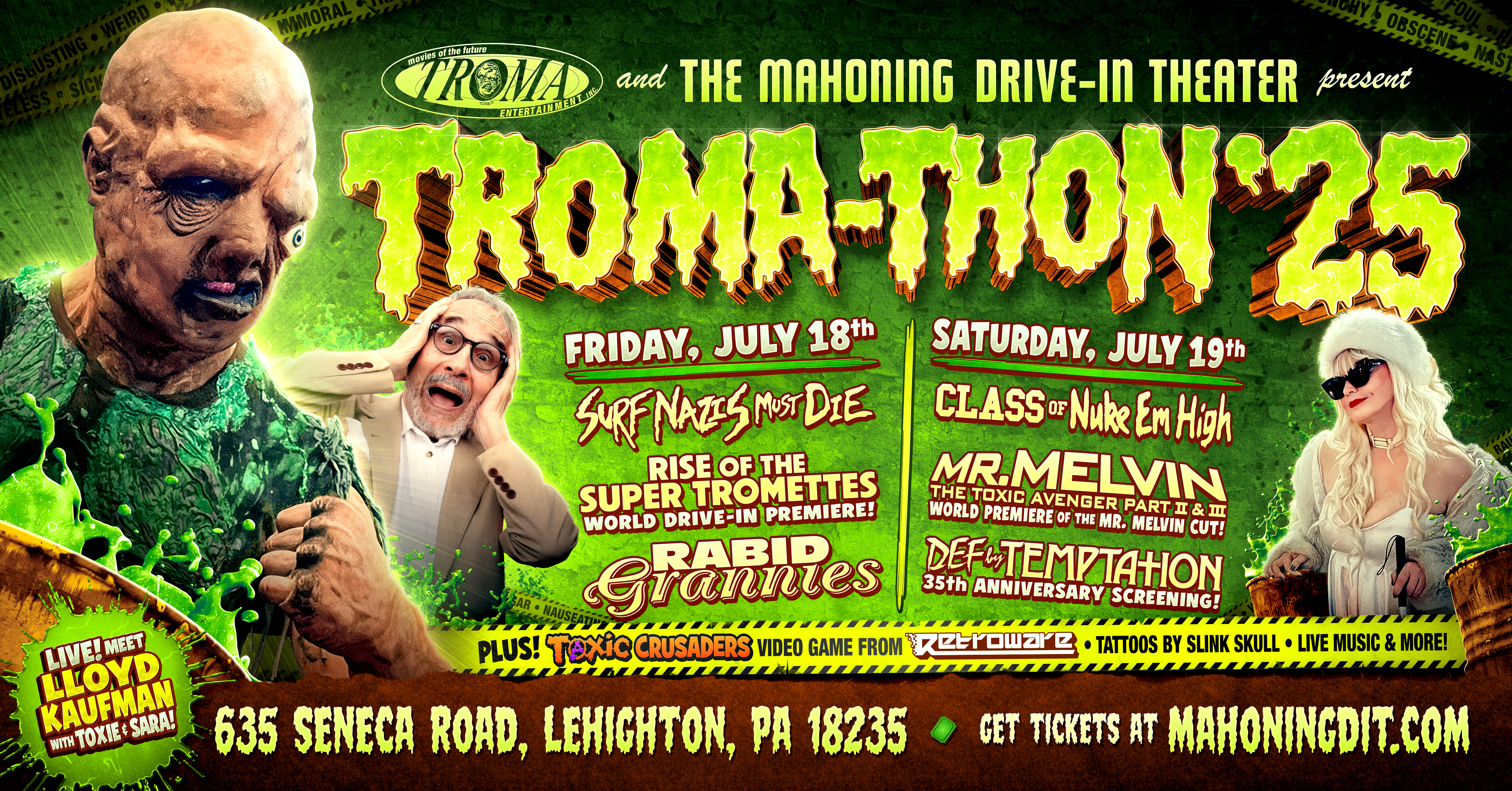 TROMA-THON 2025 at The Mahoning Drive-In Theater!
