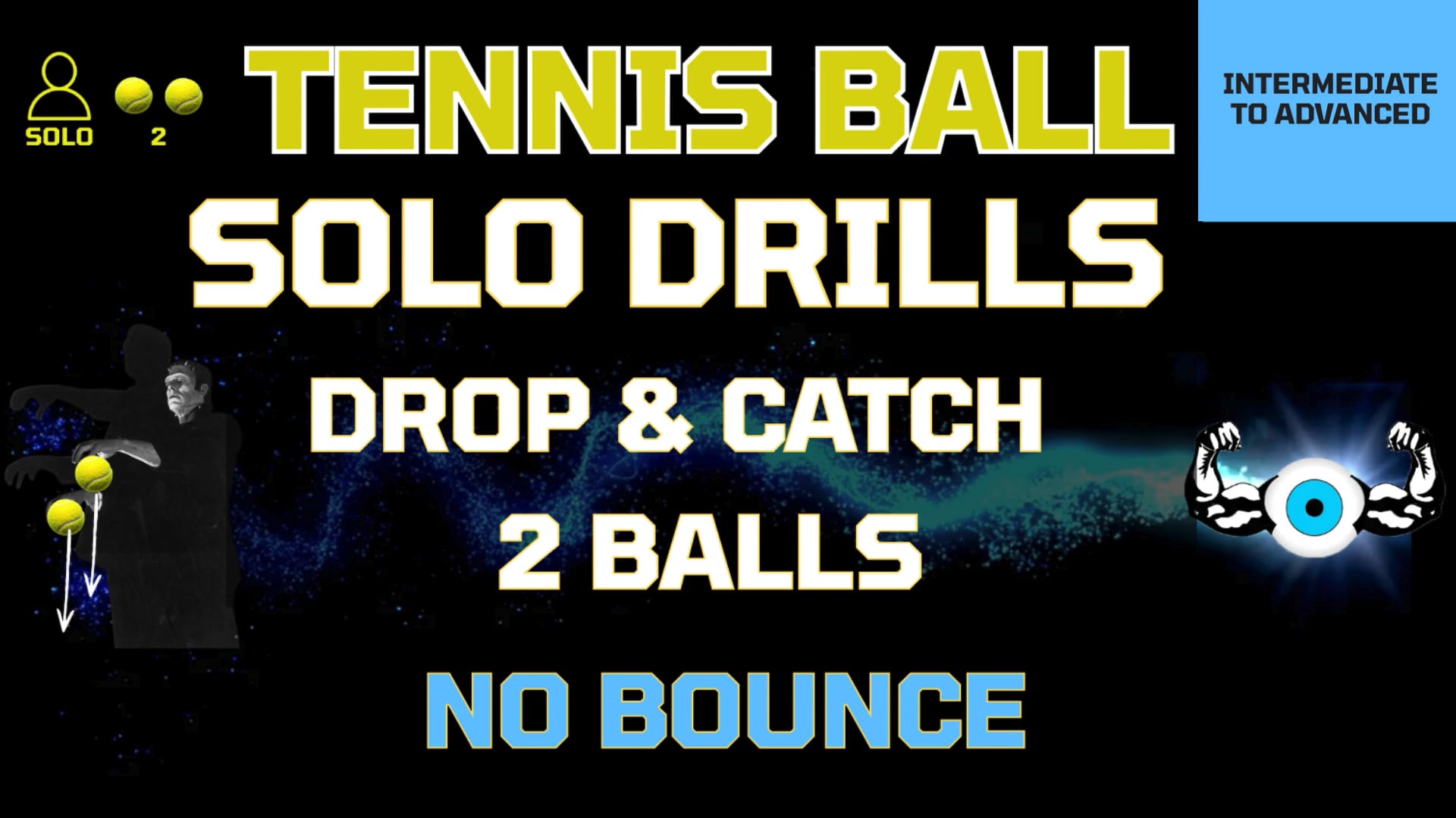 2 ball drop catch no bounce  SoloTennisBallDrills_