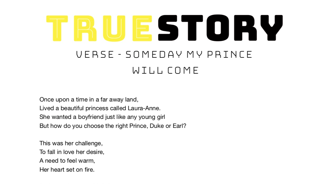 Verse - Someday My Prince Will Come
