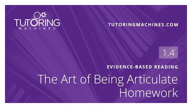 1.4 SAT Evidence-Based Reading – Art of Being Articulate Homework