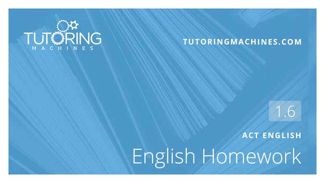 1.6 ACT English – English Homework