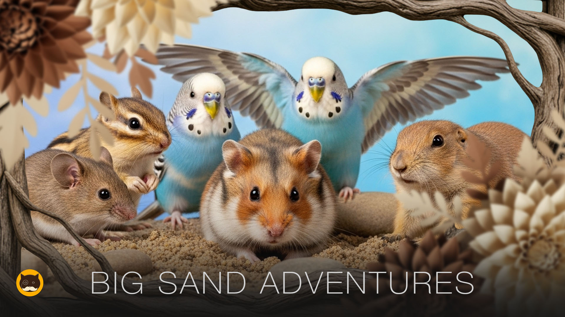 CAT GAMES - Big Sand Adventures! Hamsters, Mice, Chipmunks, Birds, Prairie Dogs