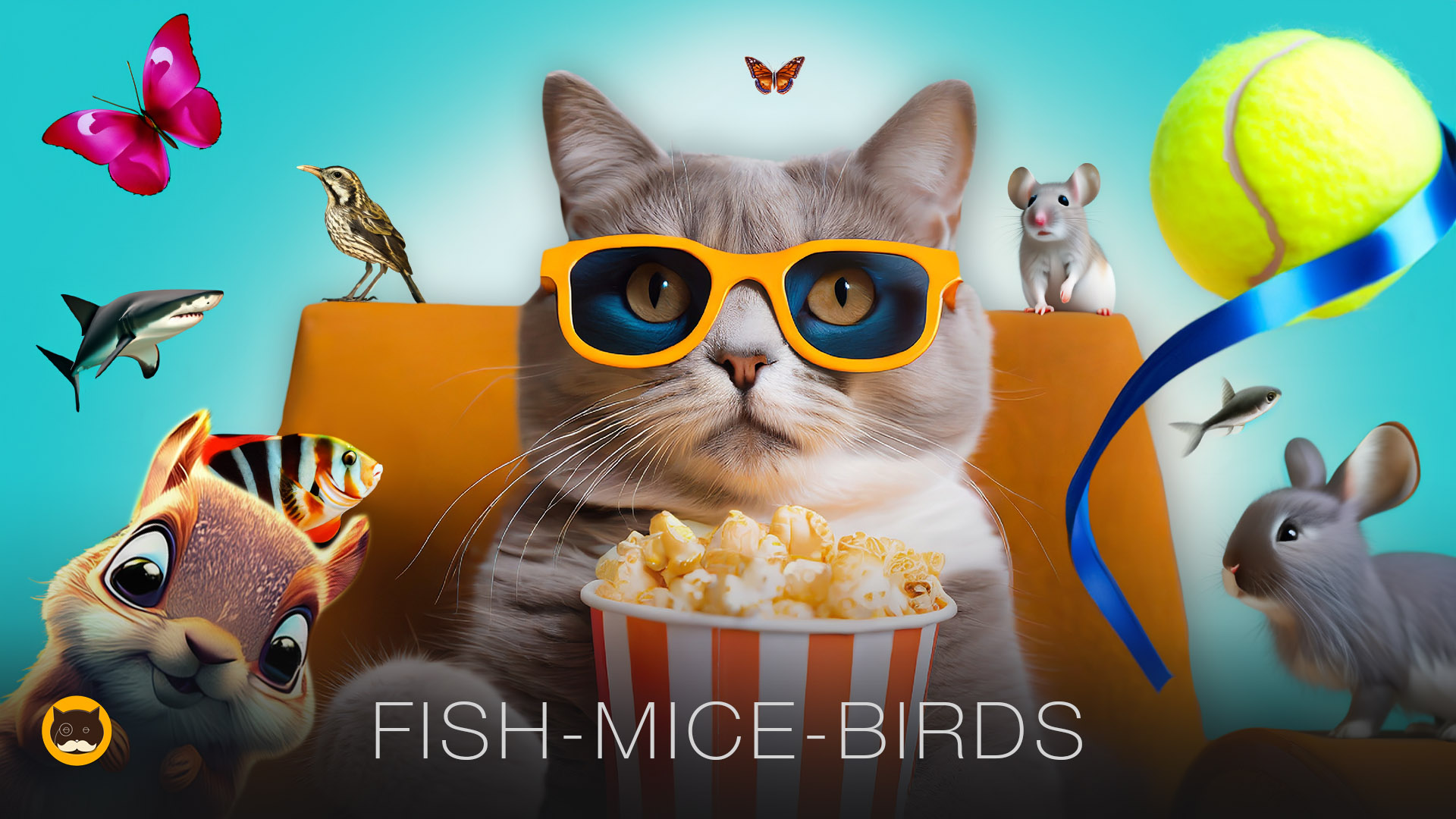 CAT GAMES - Mice, Birds, Squirrels, Strings, Fish, Butterflies, Tennis Ball 