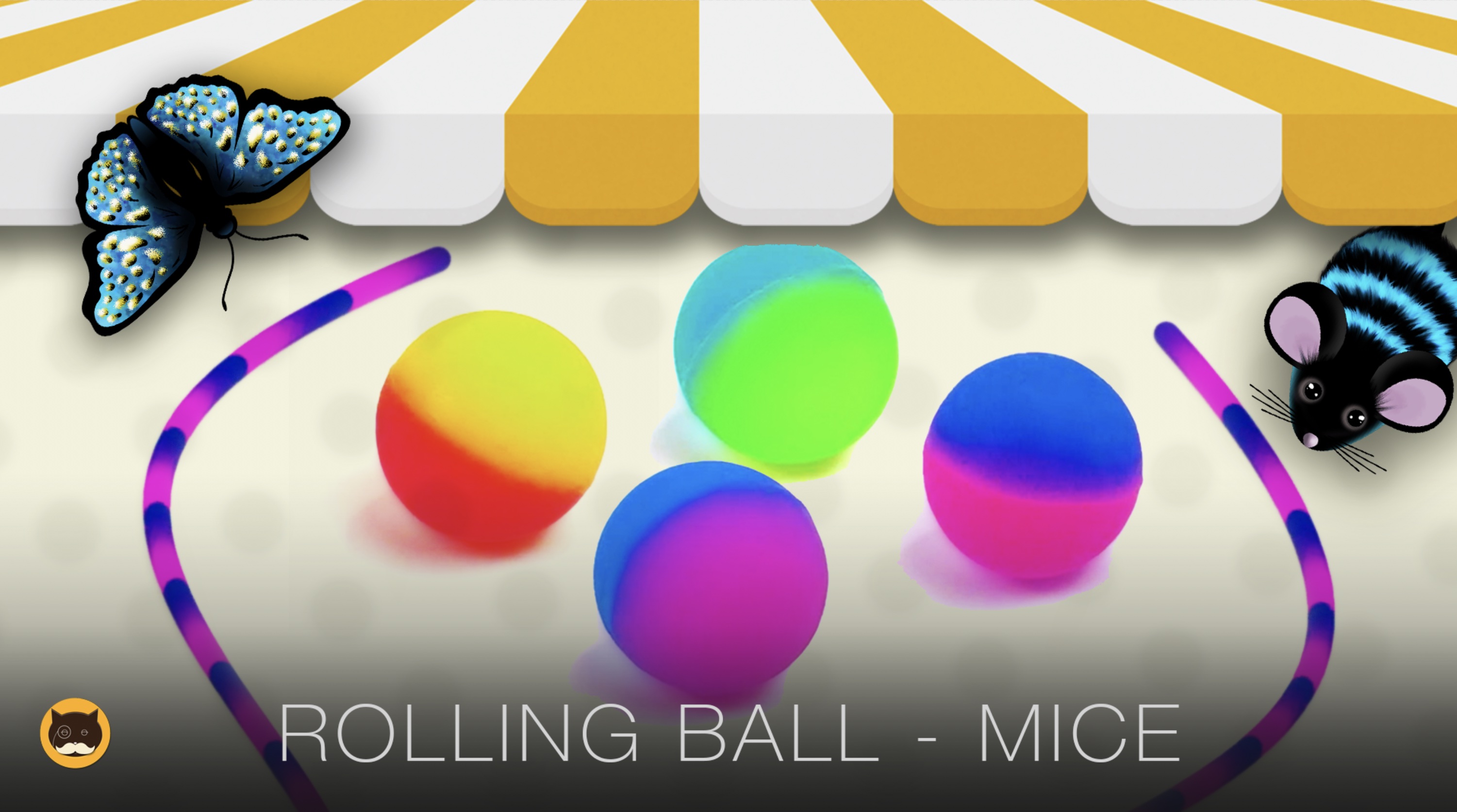 CAT GAMES - Catch the Rolling Ball, Mice, Strings, Butterflies, Chipmunks 