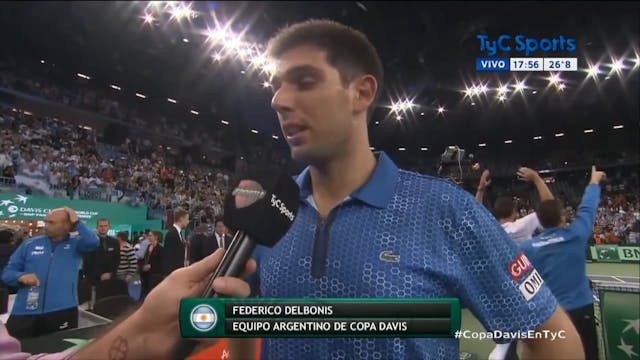 La emoción de Federico Delbonis tras ganar la Copa Davis