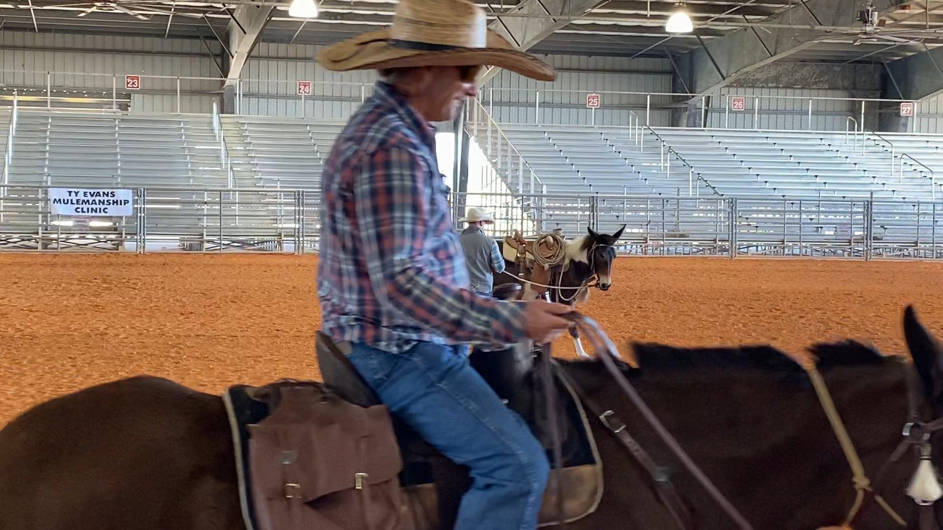 Watch Ty Warm up a Mule before Riding at a Clinic In FL