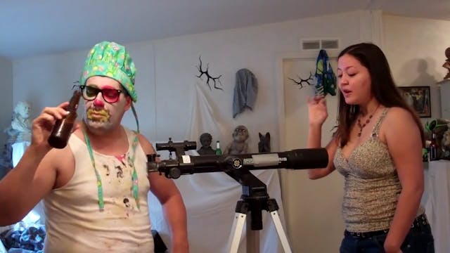 Clown Becomes Peeping Tom.  Busted by sexy Sister