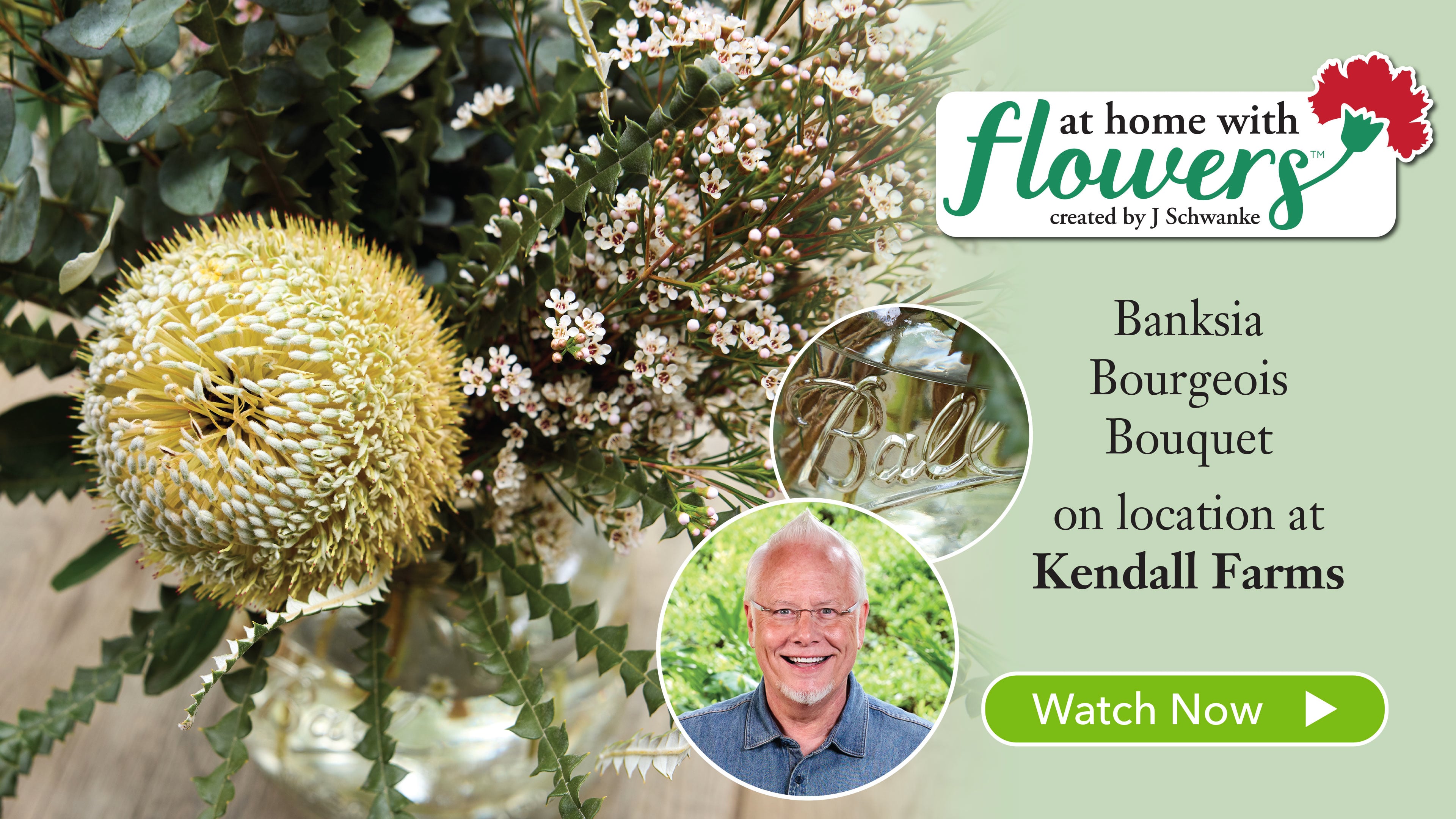 Arranging Protea, Waxflower and Eucalyptus!