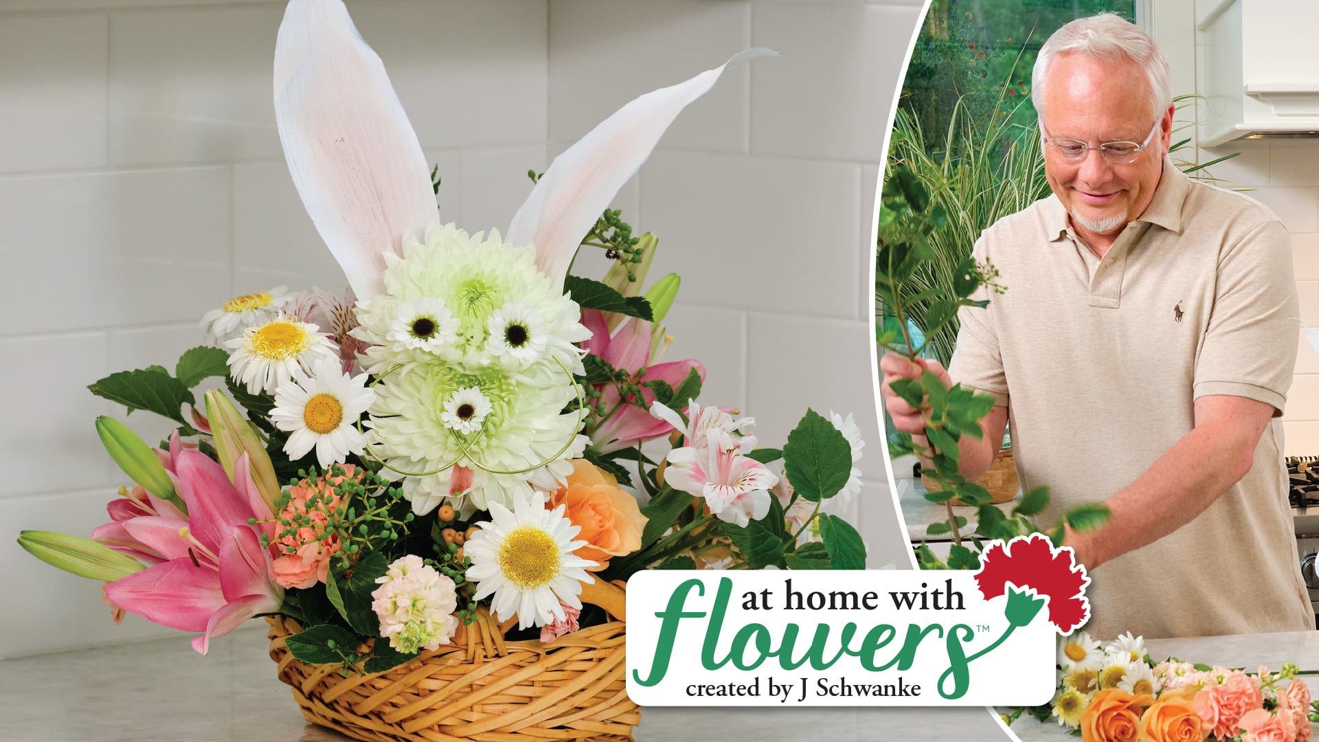 Bunny Basket of Flowers