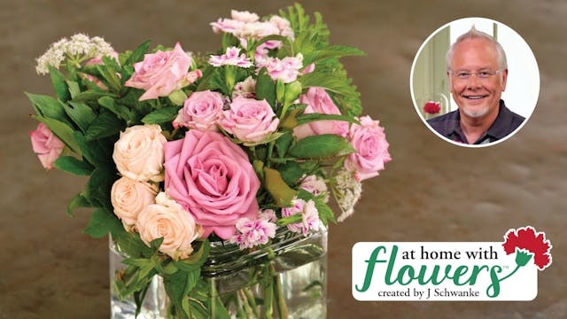 Bundles of Flowers in a Cube Vase