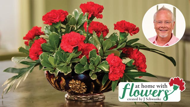 Red Carnations in “Goofus Glass”