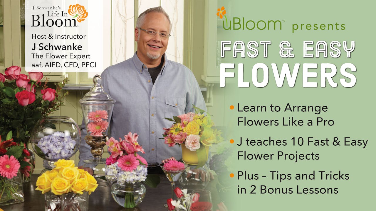 Fast & Easy Flower Lessons - J Schwanke's Life In Bloom - Flower Arranging
