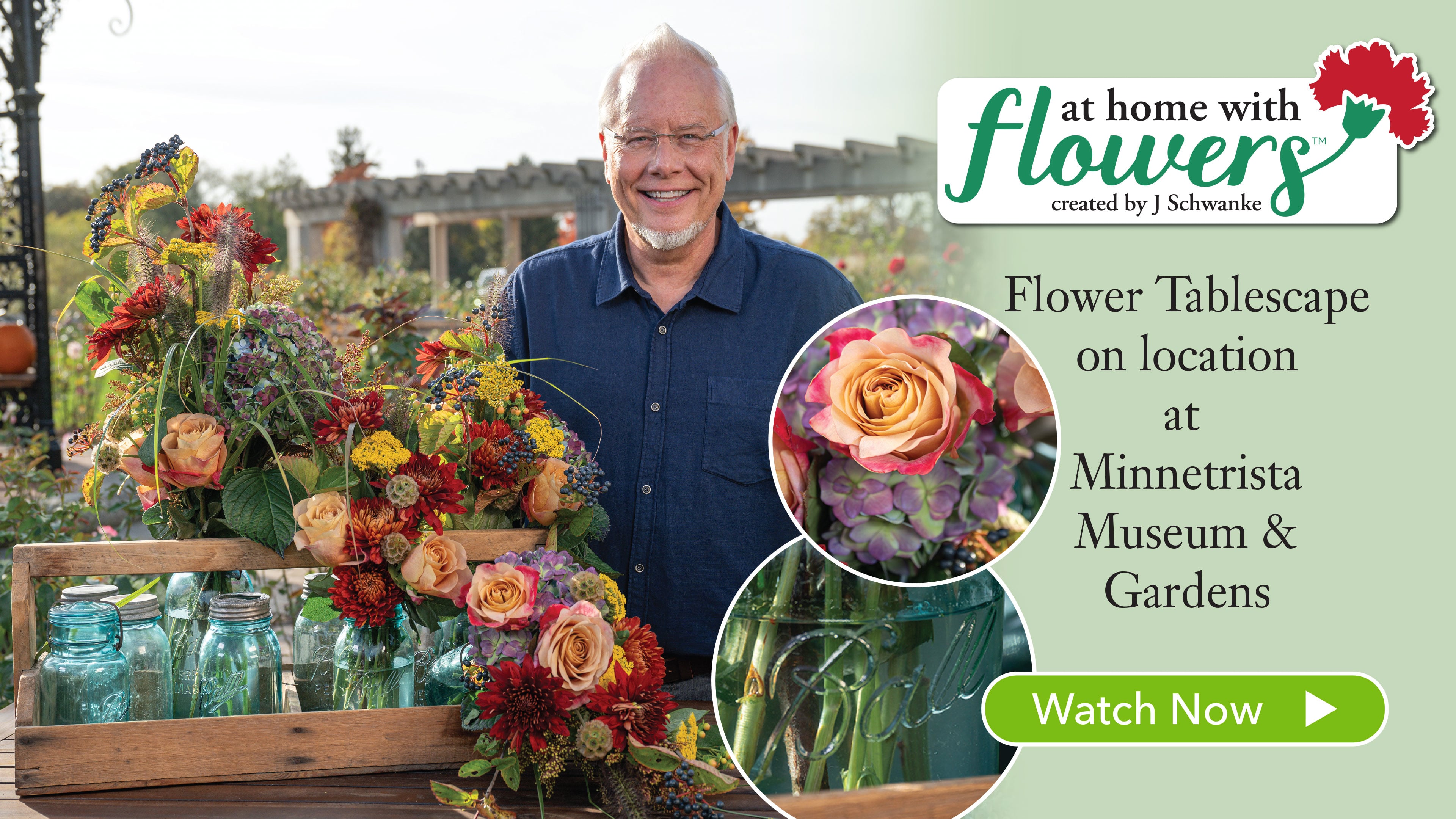 Vintage Trug and Blue Ball Jars- Flower Filled Tablescape!