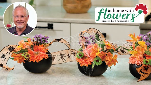 Halloween Flowers with “Spider Webs”