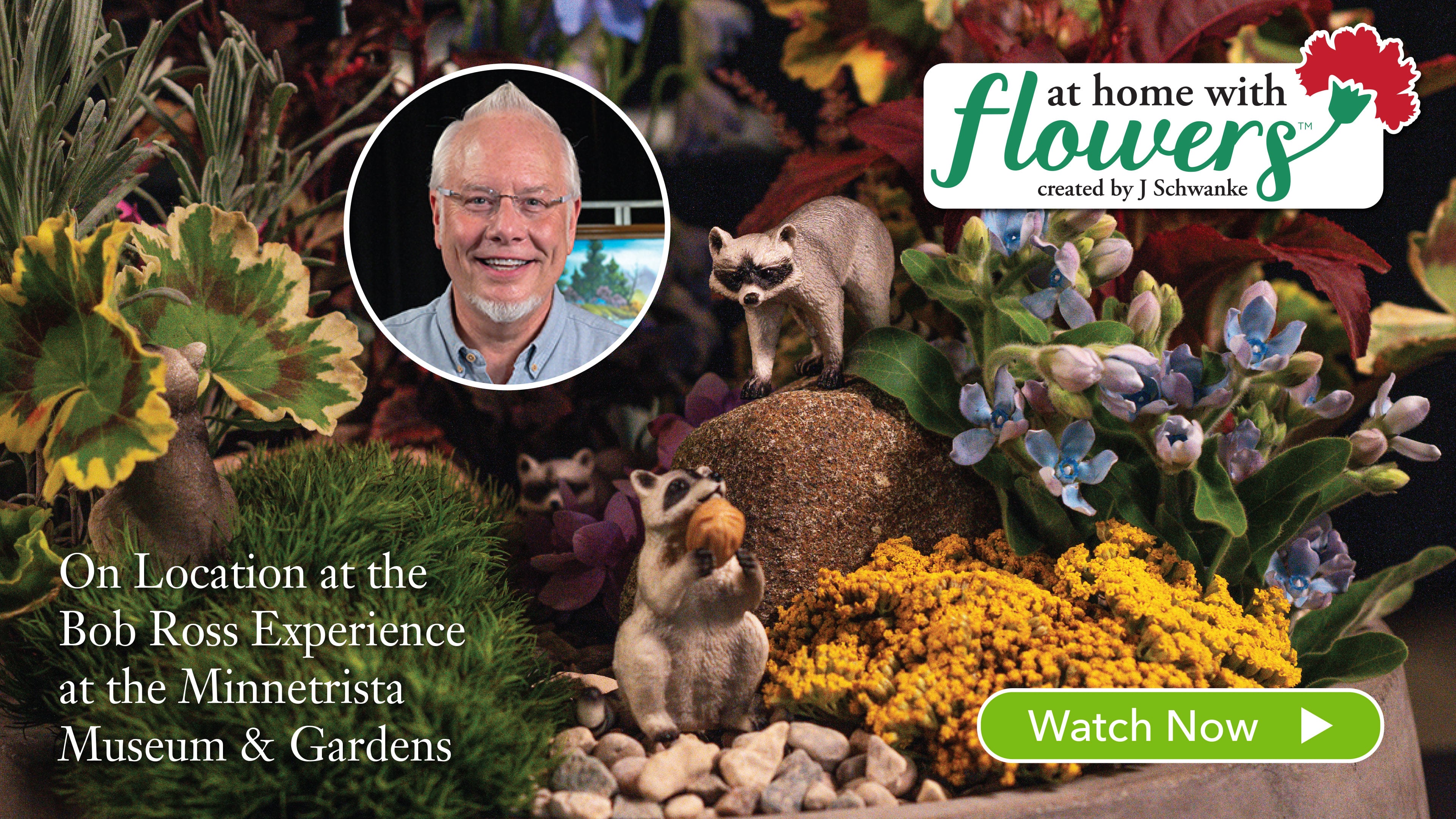 Creating a Little Flower World at the Bob Ross Experience!