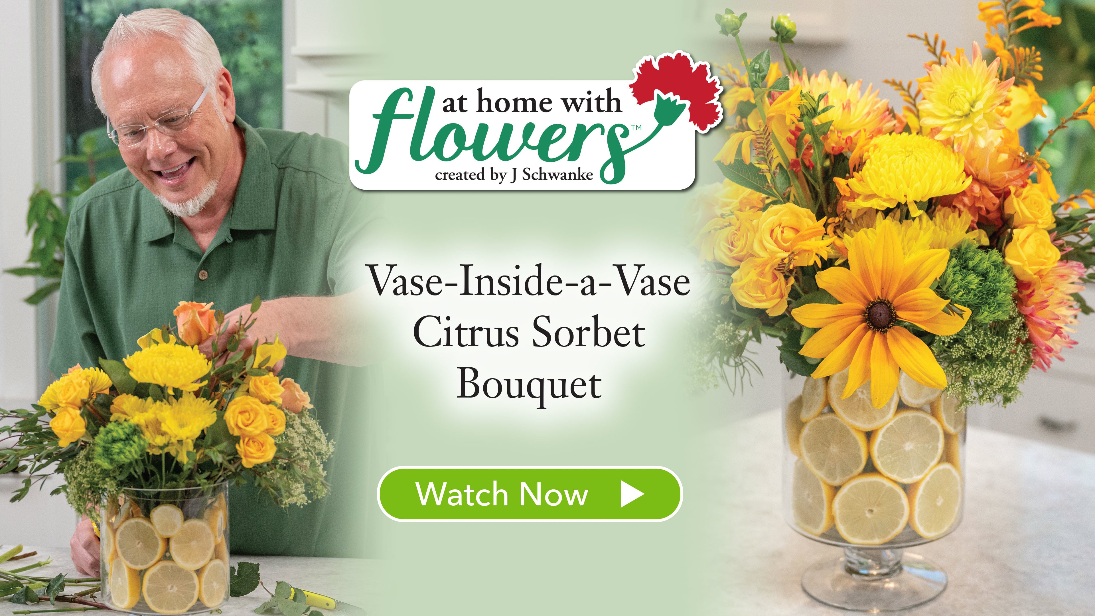 Vase inside a Vase Citrus Sorbet Bouquet!