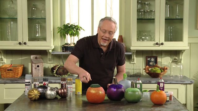 How to Paint and Glitter Pumpkins for...