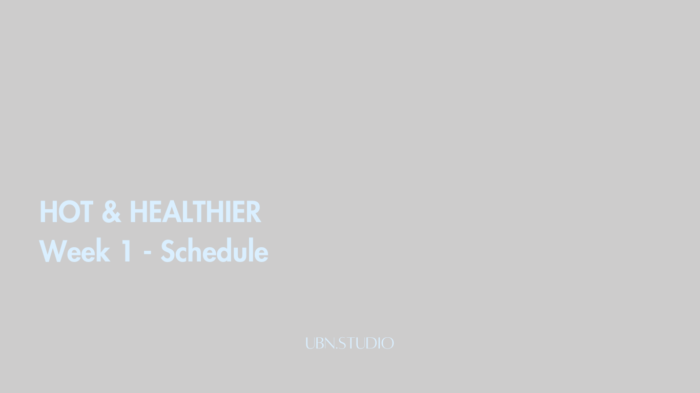Week 1 - Schedule