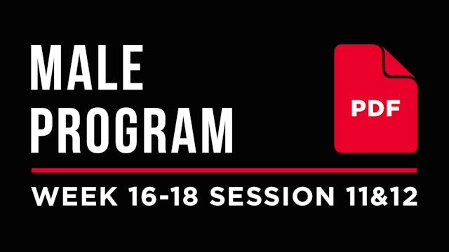 Male Program – Week 16-18 Session 11&12 