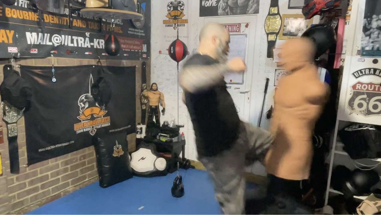 Flying Scissor Knee Strike