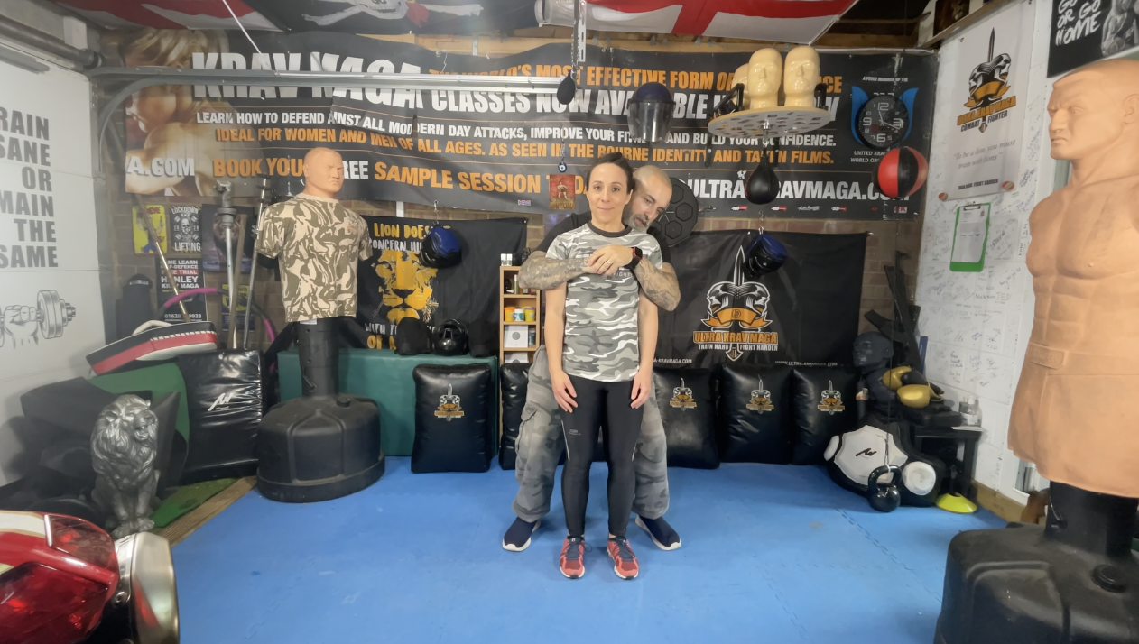 Defending a Rear Bearhug Arms Trapped - Women's Version