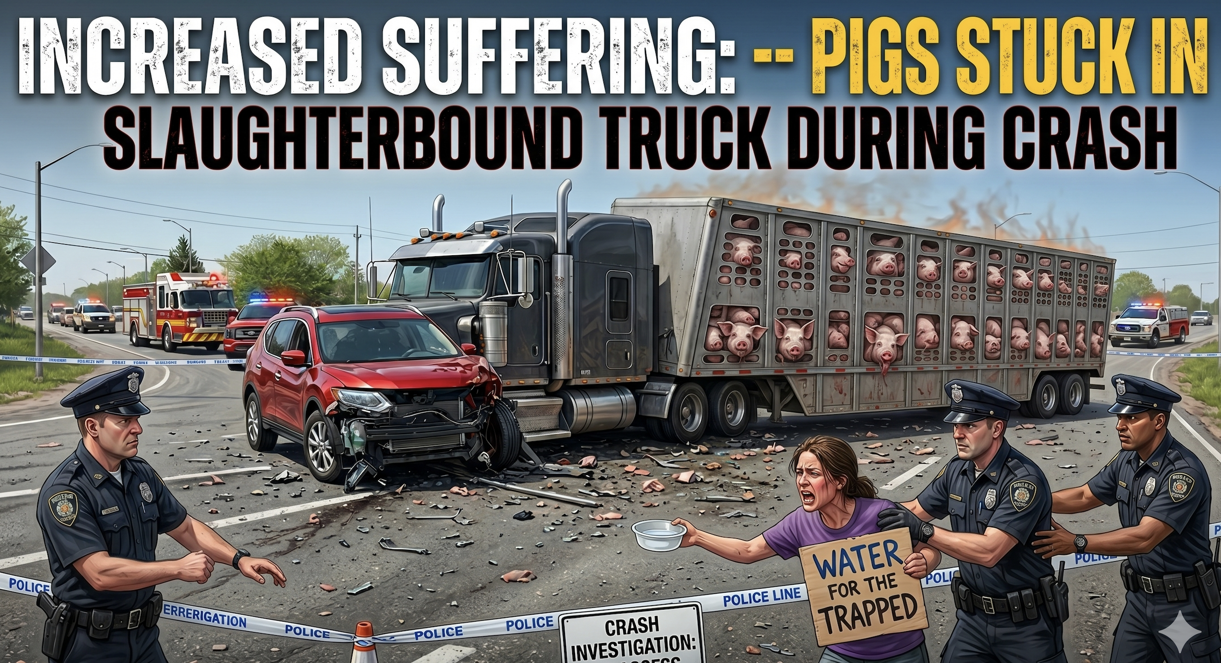Pigs Headed to Death in Crash!