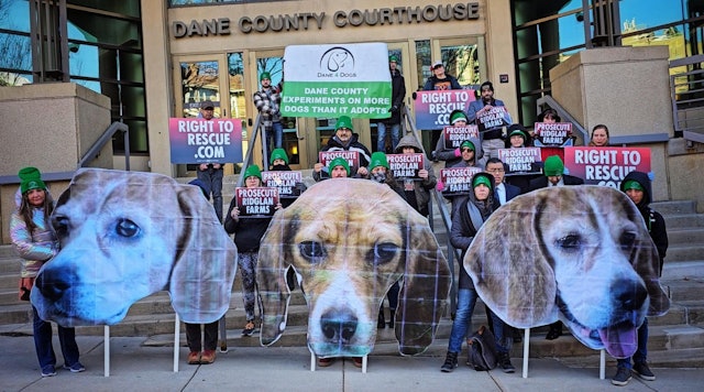 Dog Defenders March to End Beagle Torture! 