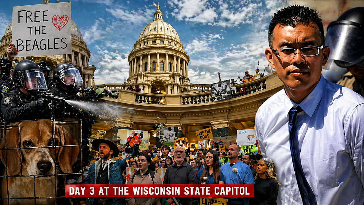 Battle Beagle Beagle Activists, Governor in Capitol Standoff - Beagle Court Battle ...