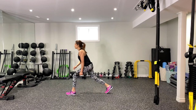 Forward Lunge Rows to Tricep Extensions