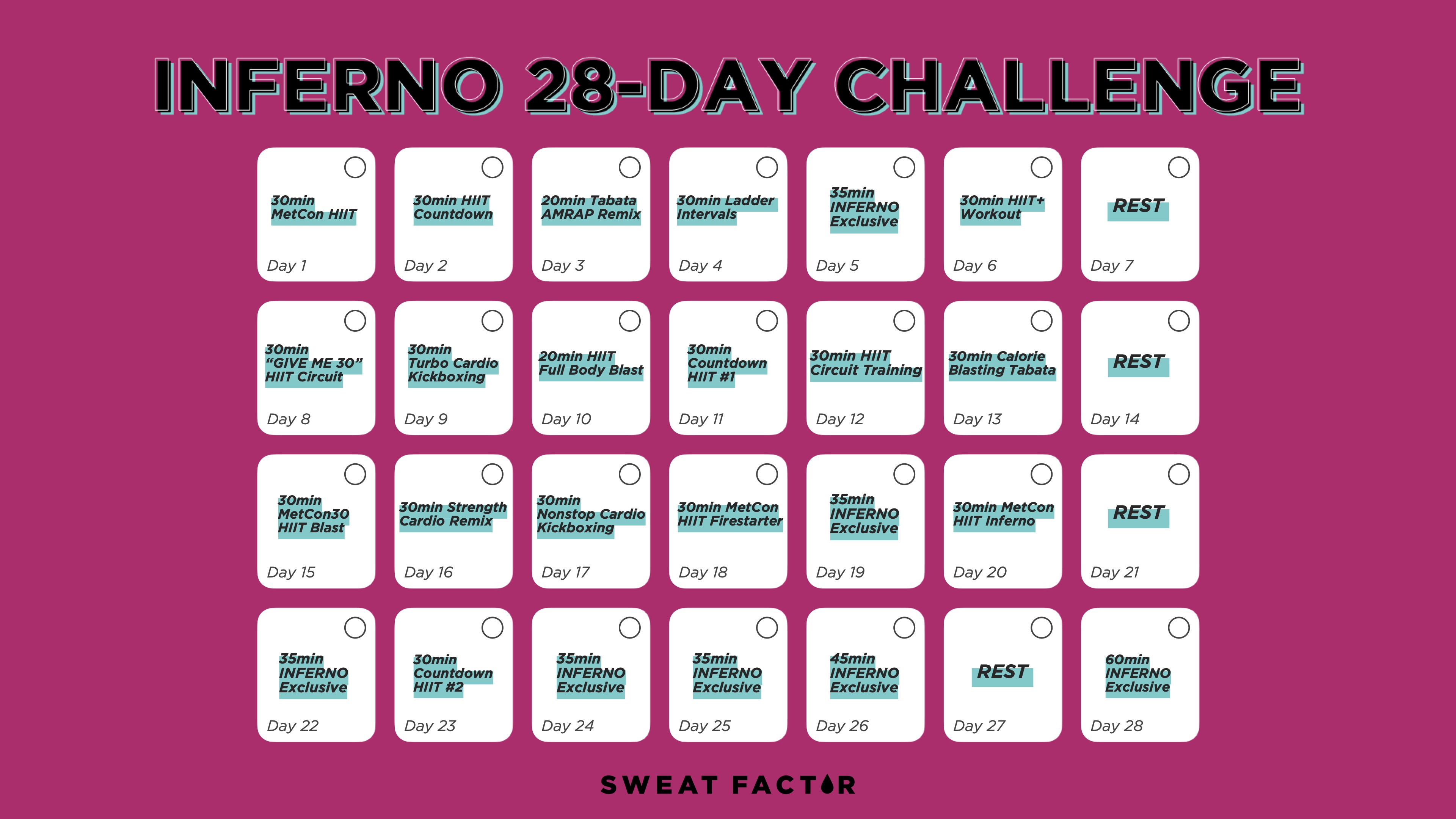 INFERNO 28-DAY CALENDAR