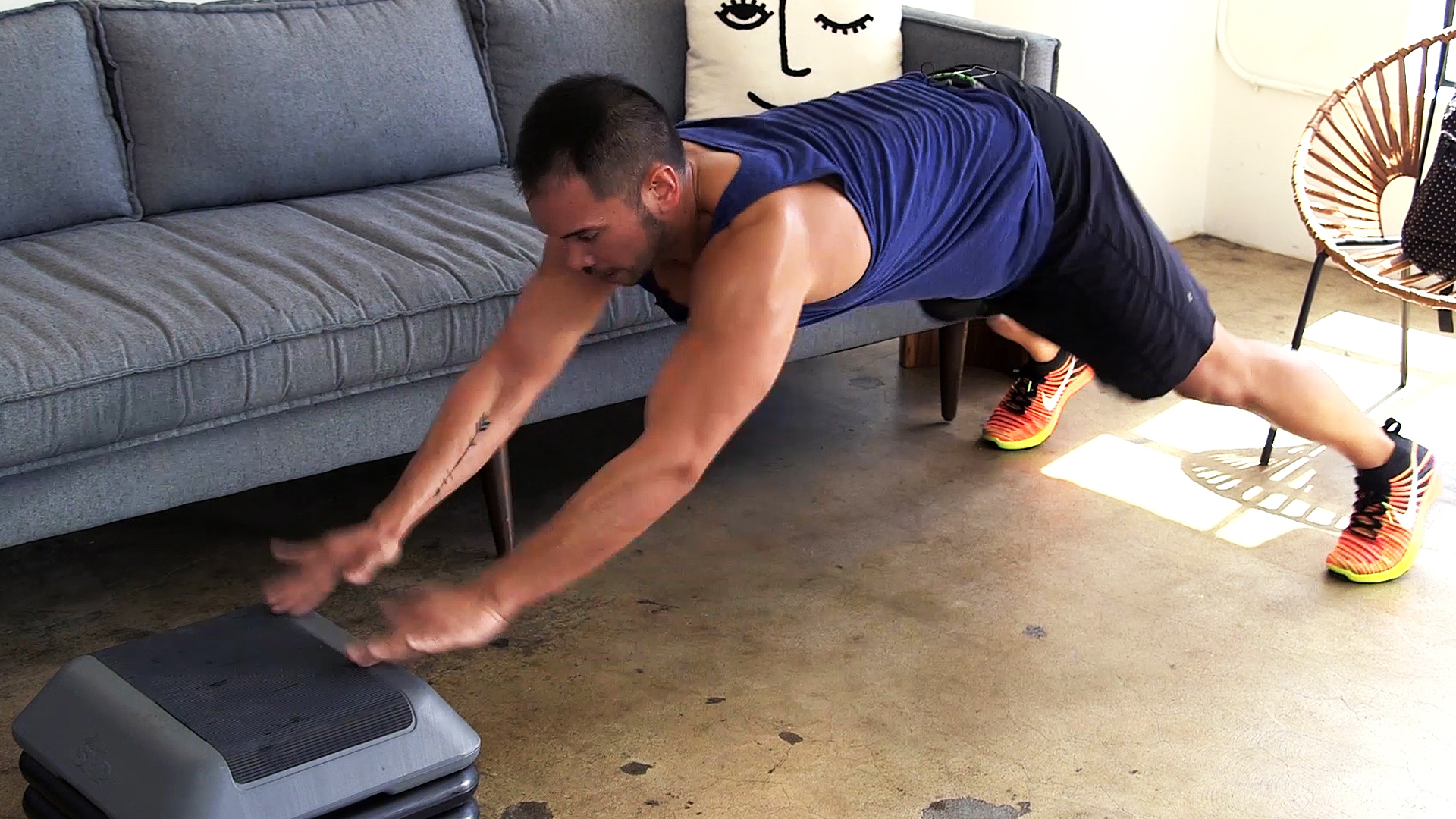 15-Minute Hardcore HIIT Bench Blaster with Weights!