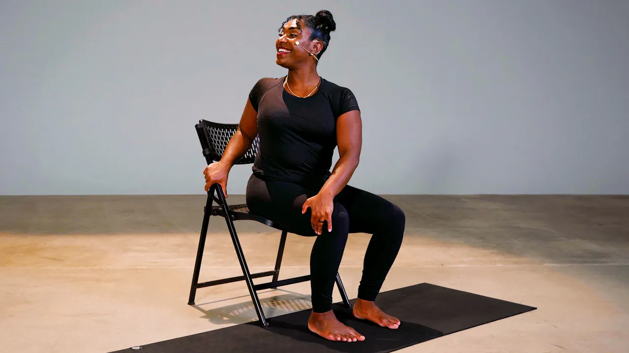 5-Minute Chair Flow - Sweat Factor - The Best At Home Workouts