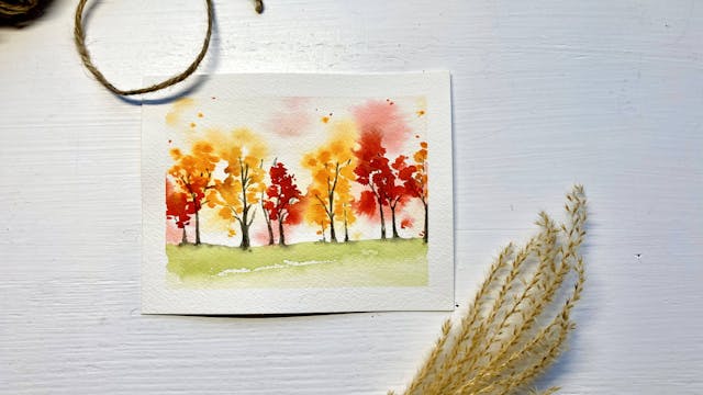 Autumn Trees - Wet-on-Wet while follo...